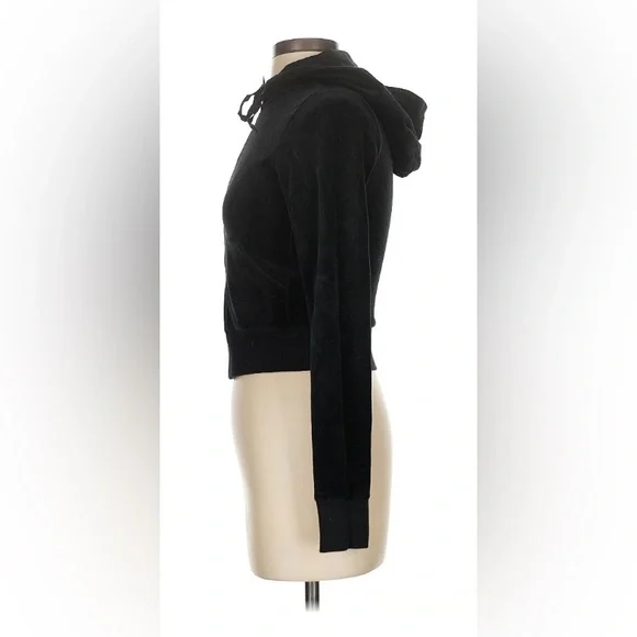 🦋2 For $50🦋Black Velour Zip-Up Hoodie - Picture 4 of 6